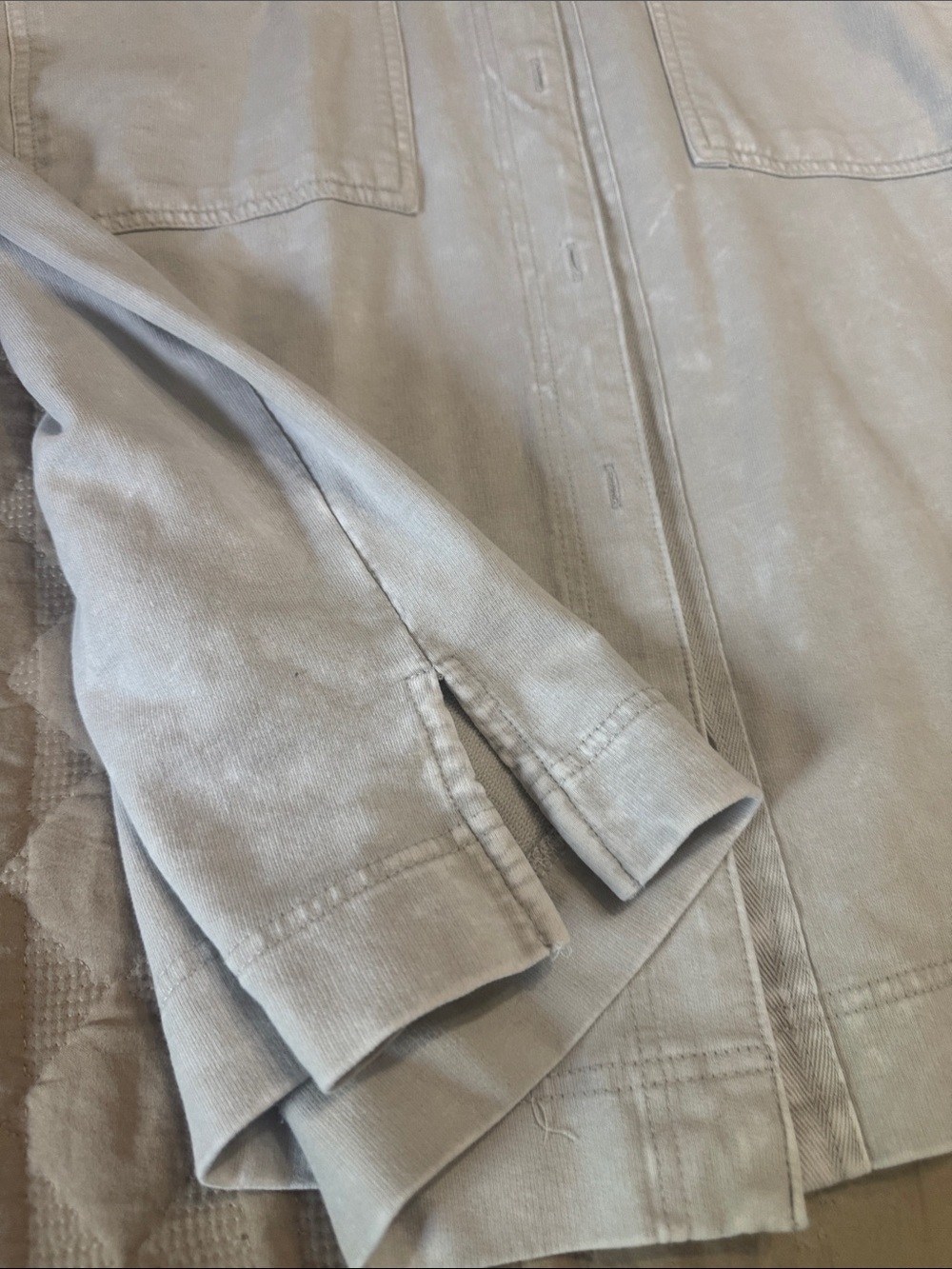 Jane & Delancey Women's Washed Light Gray Button-Down Shirt - Relaxed Fit XL - Picture 4 of 6